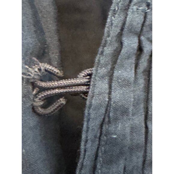 Chicos Open Front Jacket Women’s Size 2 Navy & Beige Textured Pattern Cotton Ble - Picture 5 of 8